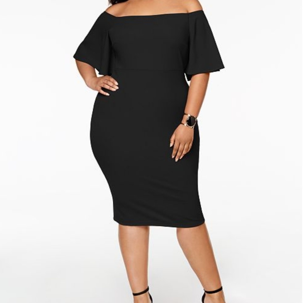 Off the shoulder black bodycon dress size 2X